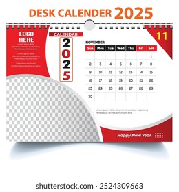 2025 year November Desk calendar table calendar, Minimalist template vector Design