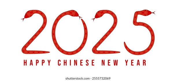 2025 year of the snake design vector on white background