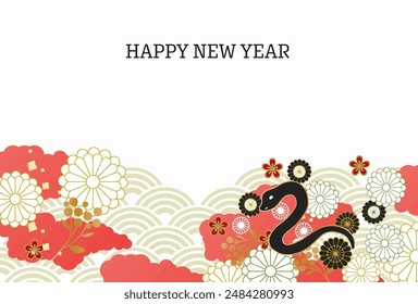 2025 Year of the Snake New Year's card template material