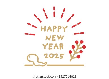 2025 Year of the Snake New Year's card template