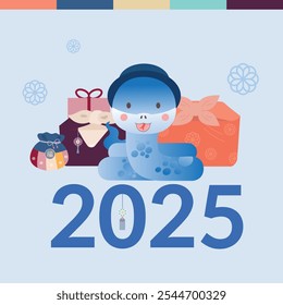 2025 is the Year of the Snake
New Year's greeting banner
Year of the Blue Snake