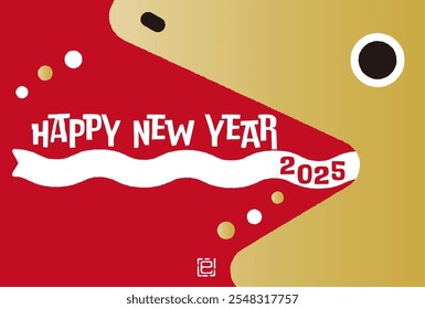 Tarjetas del año Nuevo del año 2025 del año de la serpiente - diseño Pop y elegante

Los caracteres japoneses significan "serpiente".