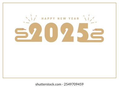 2025 Year of the Snake New Year's card template