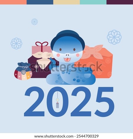 2025 is the Year of the Snake
New Year's greeting banner
Year of the Blue Snake