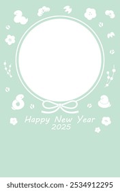 2025 Year of the Snake - Photo Frame New Year's Card Template (Vertical)
Translating:Thank you for your support last year. Wishing you a great year ahead.
