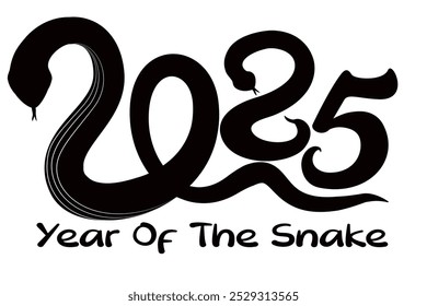 2025 Year of the Snake – Zodiac Symbol and Typography Design