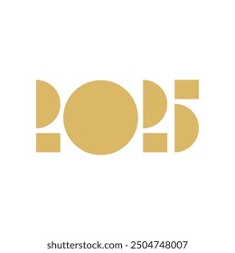 2025 years logo design concept. New years 2025 calendar celebrations.
