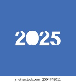 2025 years logo design concept. New years 2025 calendar celebrations.