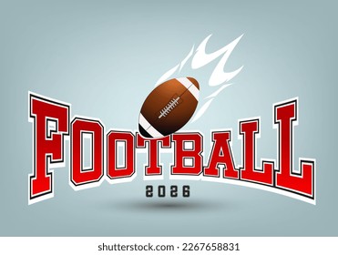 2026 American football concept vector design, Ameracan football banner, football ball on an isolated background, for greeting card, banner, poster