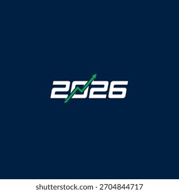 2026 und Arrow Up Logo- oder Symboldesign