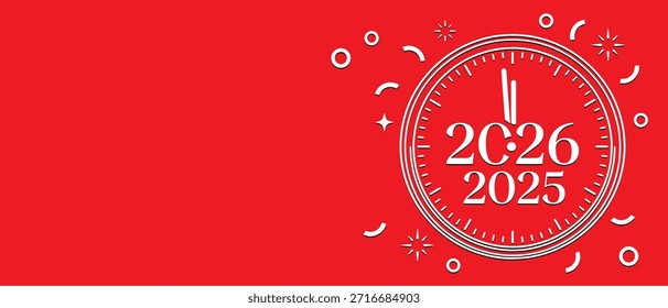 Fondo 2026 con círculos blancos flotantes Diseño plano simétrico geométrico para gráfico minimalista moderno