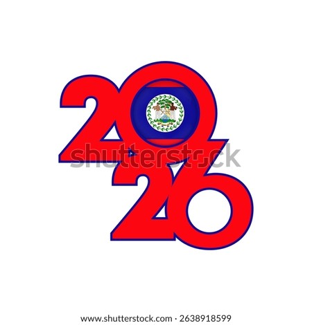 2026 banner with Belize flag inside.