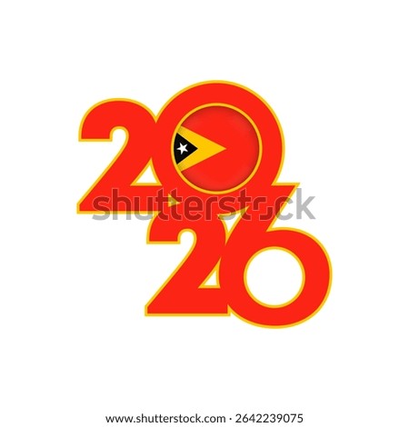 2026 banner with East Timor flag inside.
