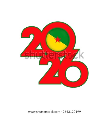 2026 banner with French Guiana flag inside.