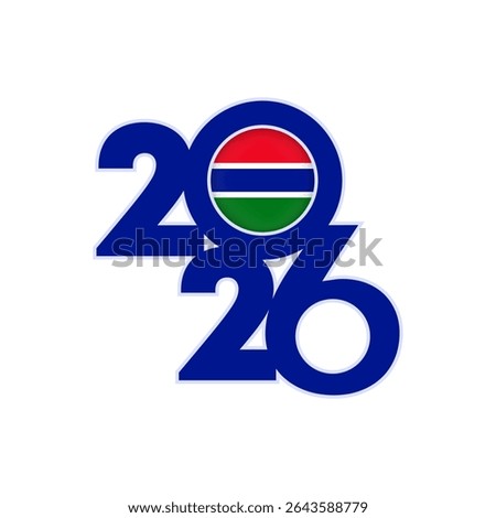 2026 banner with Gambia flag inside.