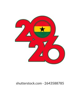 2026 banner with Ghana flag inside.