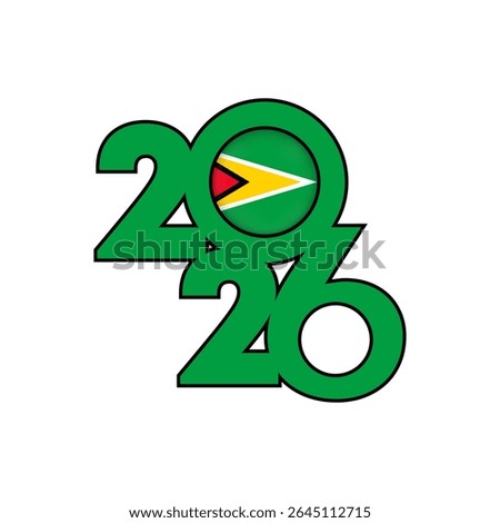 2026 banner with Guyana flag inside.