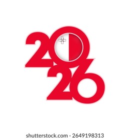 2026 banner with Malta flag inside.