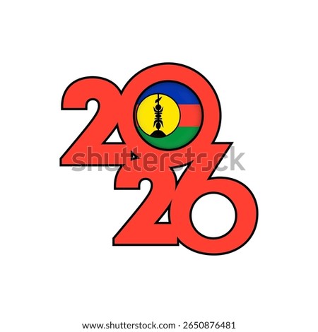 2026 banner with New Caledonia flag inside.