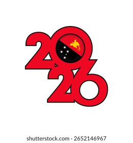 Banner 2026 com bandeira de Papua Nova Guiné.