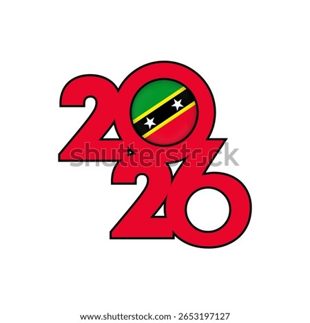 2026 banner with Saint Kitts and Nevis flag inside.