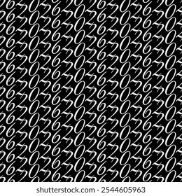 2026 Black and white date minimalist Seamless pattern on dark backdrop. New Year Background Texture