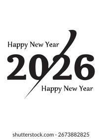 2026 diseño de Plantilla de Vector de Imagen en blanco y negro