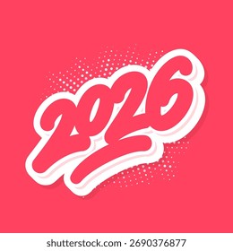 2026 Anuncio de tipografía manuscrita de Vector audaz.