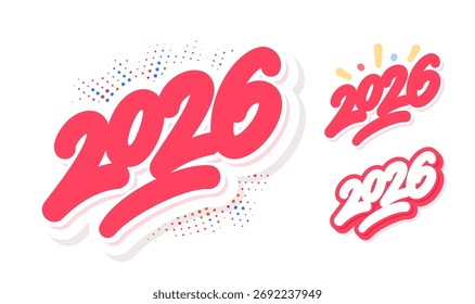 2026 Bold Vector Handwritten Typography set.