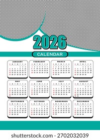 2026 Calendar Design Minimal Modern Printable Template Collection