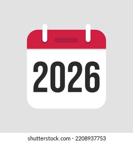 Vector de símbolo del calendario 2026.