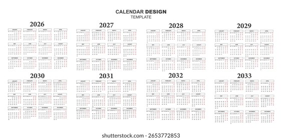 Modelo de projeto de layout 2027 a 2033 do novo plano de 2026
