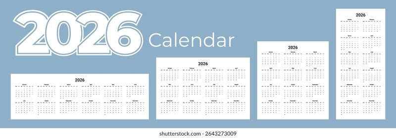 2026 calendar template with every layout.