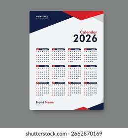 2026 calendar template minimalist design