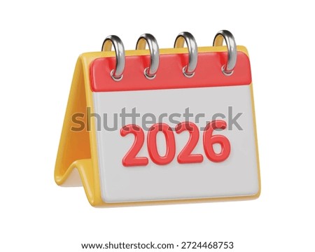 2026 calender icon 3d render illustration