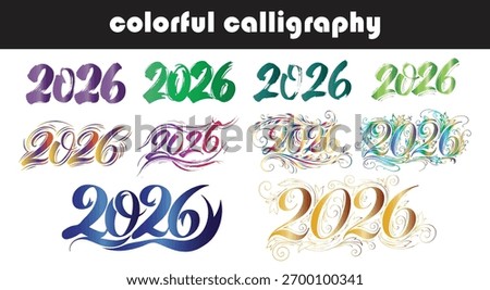 2026 Calligraphy Vector Design Illustration