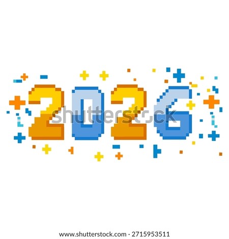 2026 Celebration Pixel Number Design
