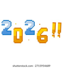 2026 Celebration Pixel Typography Design
