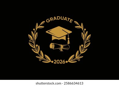 2026 class graduate. The concept of decoration of congratulations for school graduates. Design for t-shirt, flyer, invitation, greeting card. 