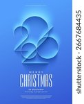 2026 Creative Poster. Holiday design for invitation, calendar, greeting card, etc. Vector illustration.