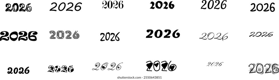 2026, design, holiday, new year, text, postcard, year, symbol, 