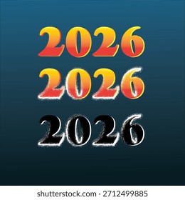 2026 se muestra en un degradado moderno, mezclando tonos suaves para un aspecto elegante y futurista. Solo 40 por favor
