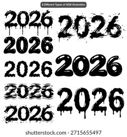 2026 ilustração de oito designs de vetor elegantes 