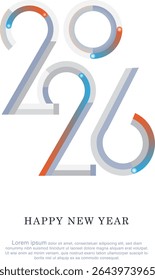 2026 futuristic design concept for celebrating happy new year 2026. 2026 number design template for poster, cover, greeting card, calendar, background etc 