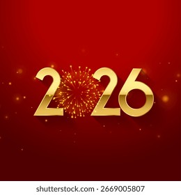 2026 golden lettering firework background for new year eve vector