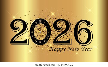 2026 Plantilla de saludo Ilustración vectorial de Premium. Deseo de año Nuevo 2026. 