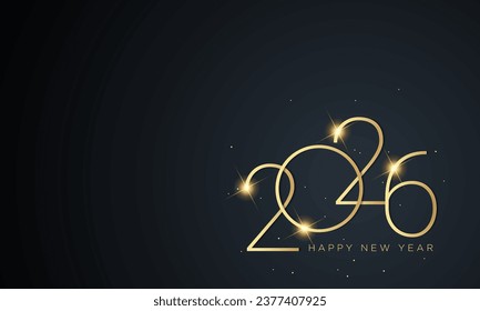 2026 Happy New Year Background Design. Greeting Card, Banner, Poster. Vector Illustration.
