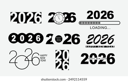 2026 Happy New Year Background Design. Greeting Card, Banner, Poster. Vector Illustration.