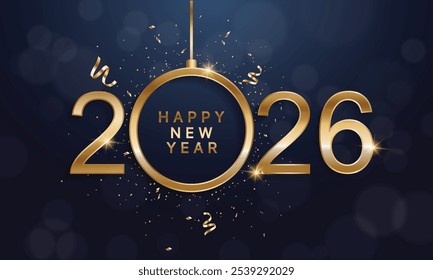 2026 Happy New Year Background Design. Greeting Card, Banner, Poster. Vector Illustration.