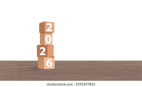 2026 Happy New Year background banner, Two thousand Twenty Six year vector illustration design background